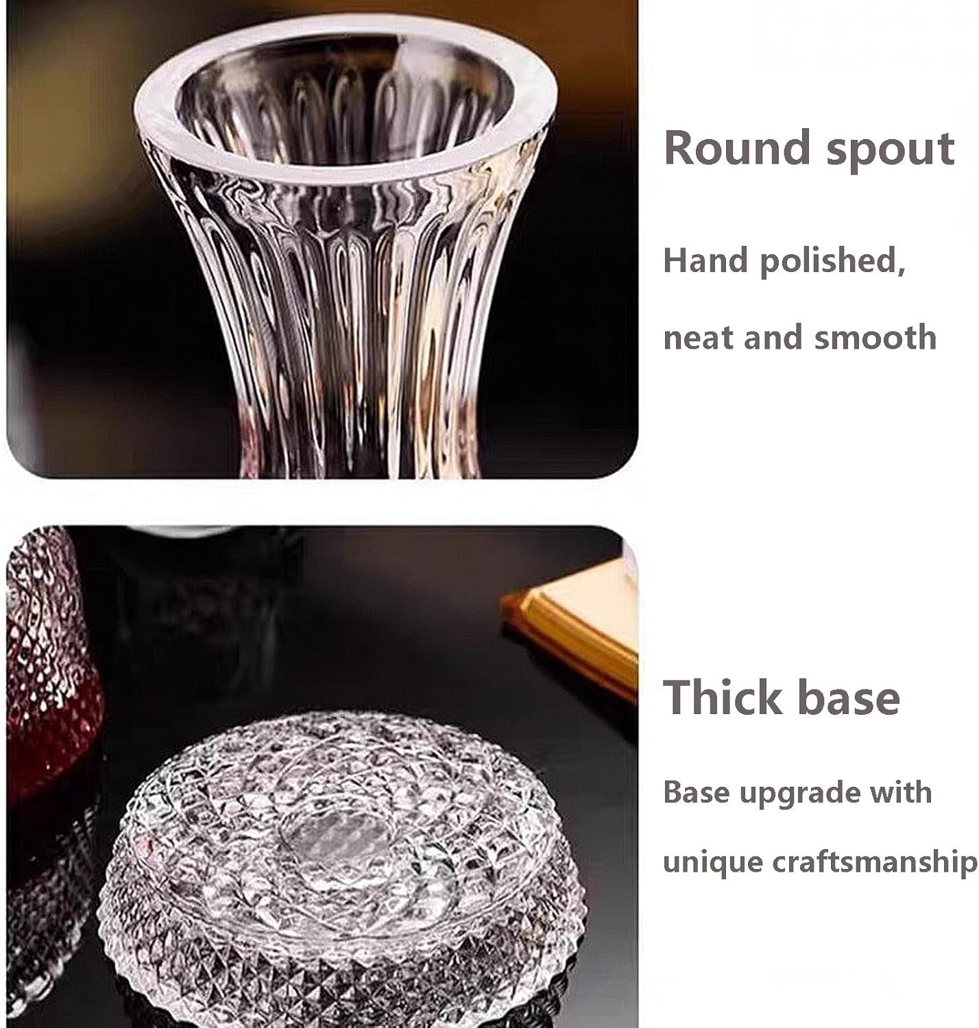 Luxury 1.5L Crystal Wine Decanter 360° Rotating Aerator Relief-Cut Design