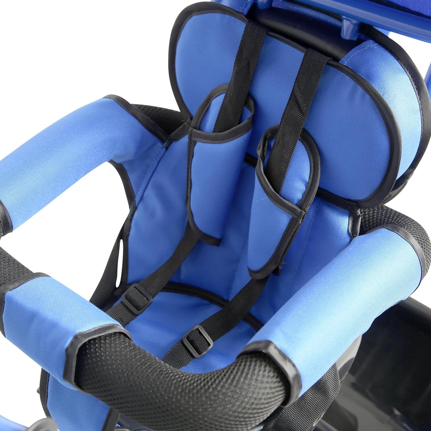 4 in 1 Kids Tricycle Rotating Seat Sun Canopy Parent Push Trike Blue