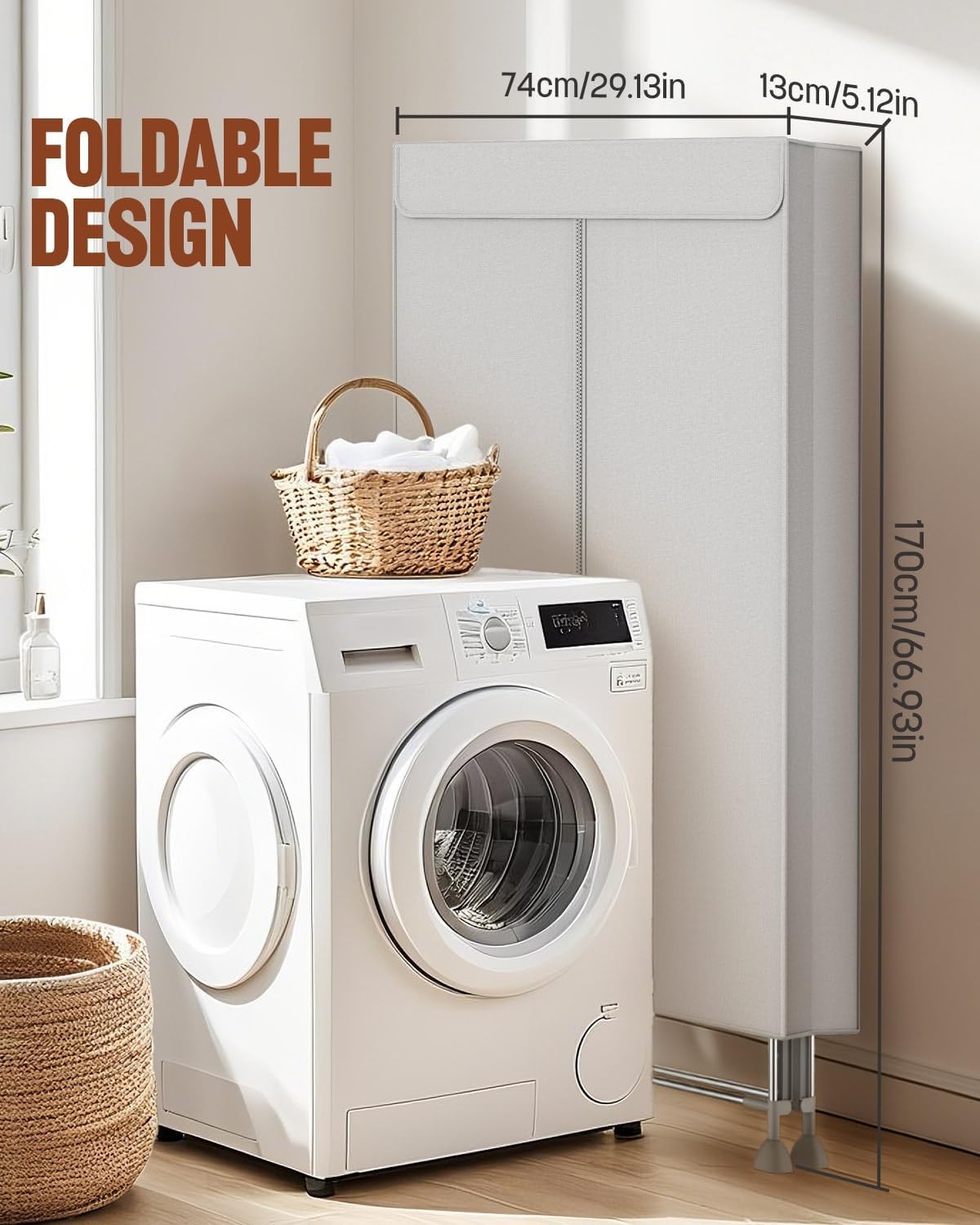 Electric Clothes Dryer 1800W Heated Folding Indoor Airer with Timer