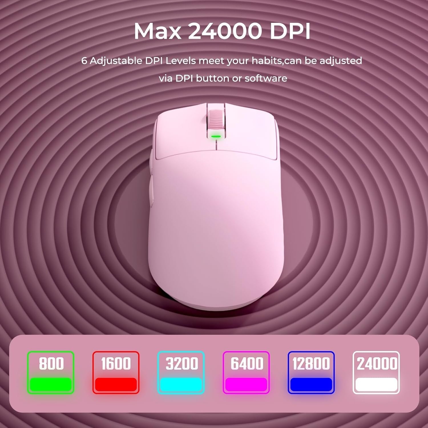 Ultra Lightweight 43g Wireless Gaming Mouse 24000 DPI Tri-Mode RGB