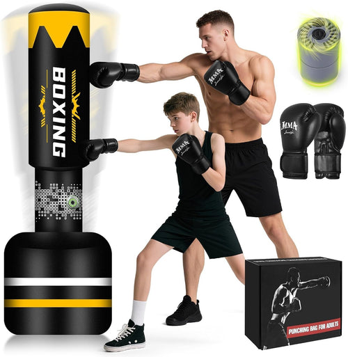 180cm Self Inflating Punch Bag Built In Pump MMA Boxing Set