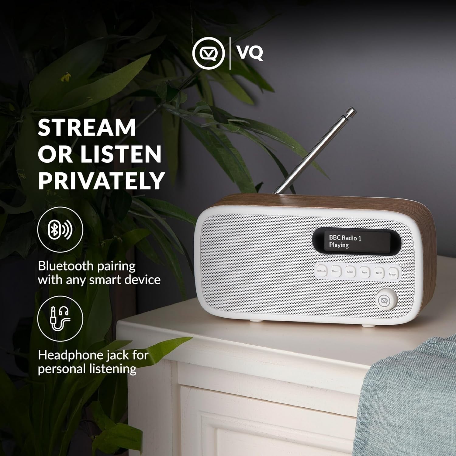 Portable DAB/DAB+ FM Radio Bluetooth, Alarm Clock Rechargeable
