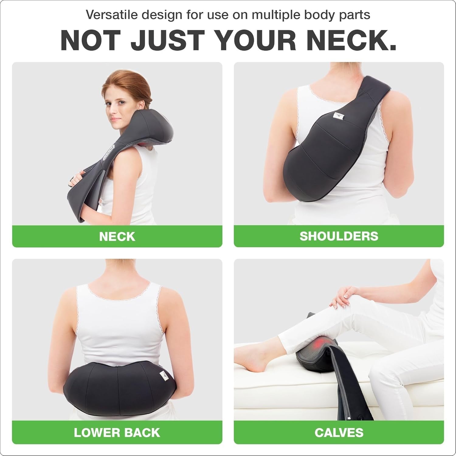Deep Tissue Neck Shoulder Massager with Heat | Corded Electric Shiatsu Pain Reli