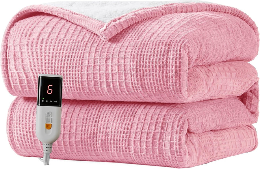 Electric Heated Throw Blanket 130x180cm 9 Heat Timer Auto Off Washable