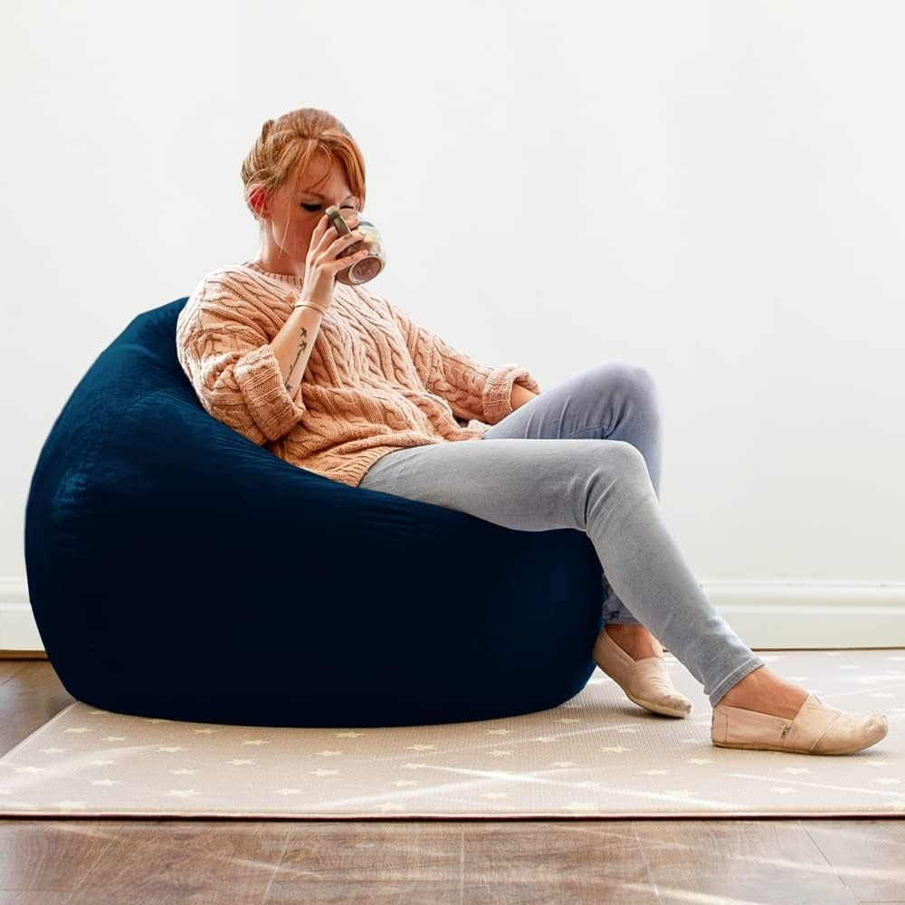 Luxury Velvet Bean Bag Chair Adult Floor Seat for Lounge or Gaming