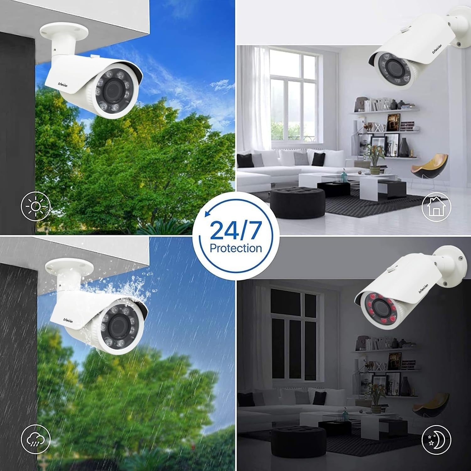 5MP CCTV Bullet Camera Varifocal Lens 130ft Night Vision IP67 Outdoor
