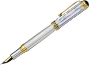Luxury White Mother of Pearl Fountain Pen Medium Nib Refillable 148mm
