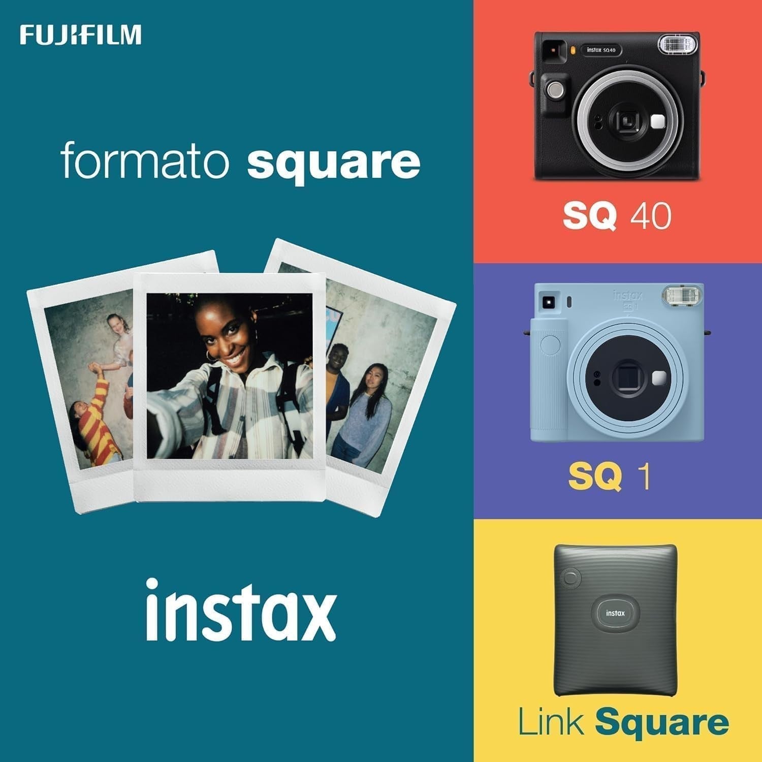 Square Instant Camera Glacier Blue Selfie Mirror Auto Exposure Camera