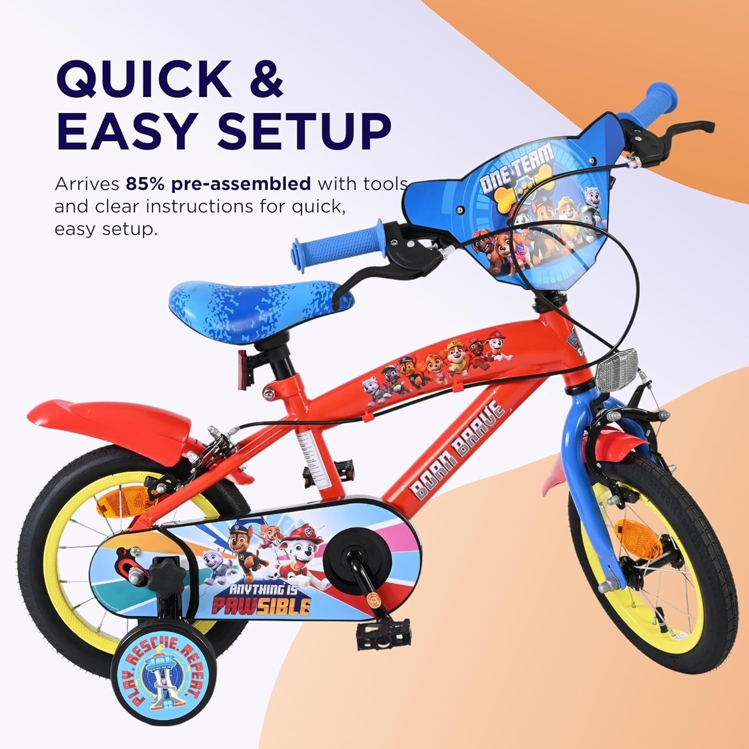 First Bicycle for Kids 12in Training Wheels Adjustable Seat Cycle