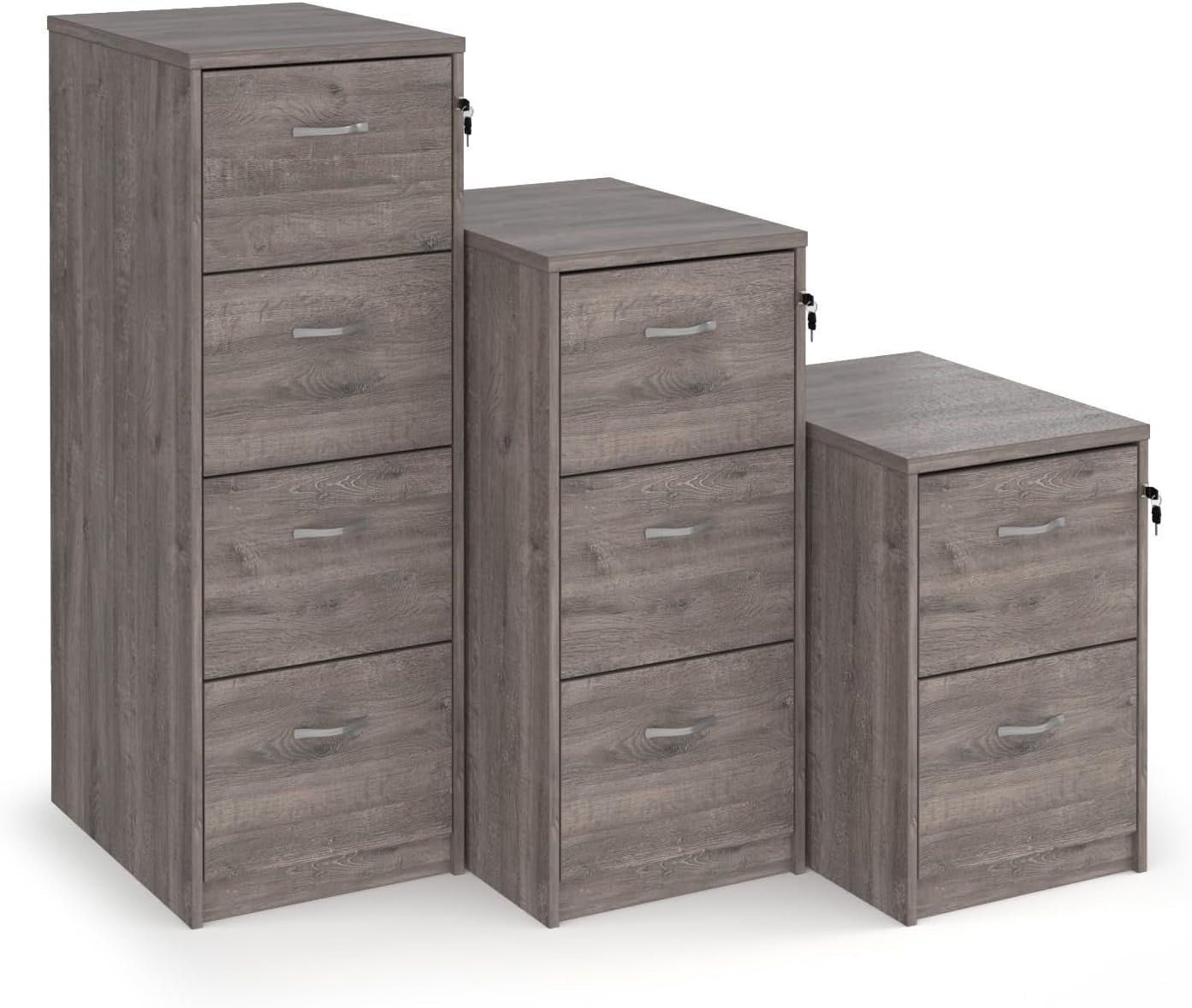 Oak Executive Filing Cabinet 4 Drawer Lockable Foolscap Storage