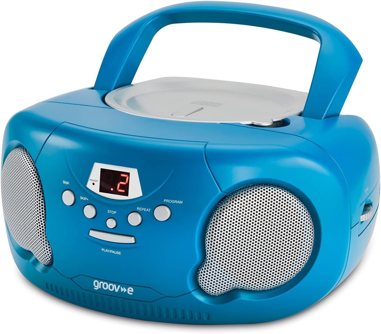 Portable Kids Boombox CD Player with Radio, Story CD & Aux – Blue