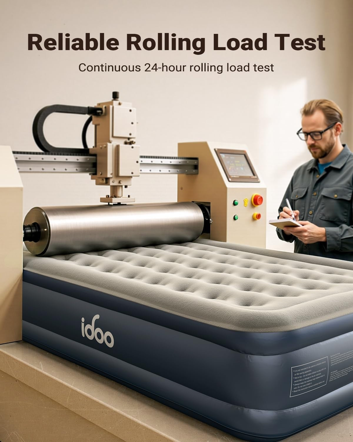 King Size Air Mattress Built-In Pump Quick Inflate Portable Bed 3 Min