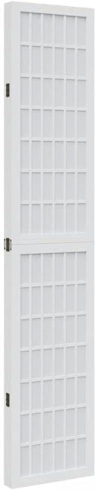 4 Panel White Wooden Room Divider 145x200cm Folding Privacy Screen for Bedroom