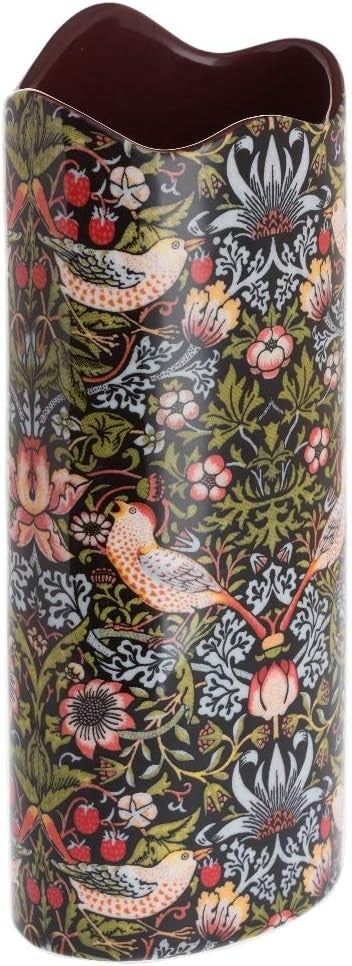William Morris Style Porcelain Vase Strawberry Thief Floral Decor 20cm