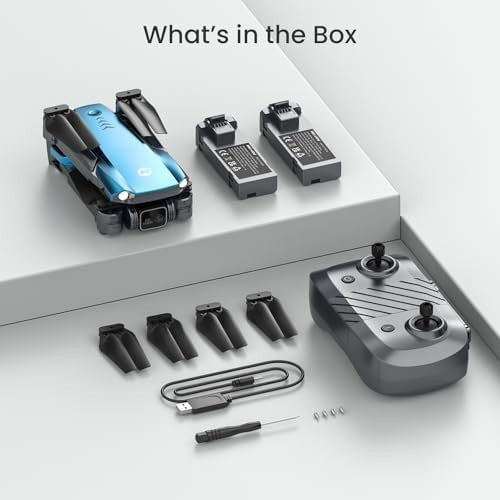 1080P HD Foldable Drone w/ APP Control, Tap Fly, Optical Flow, 2 Batteries