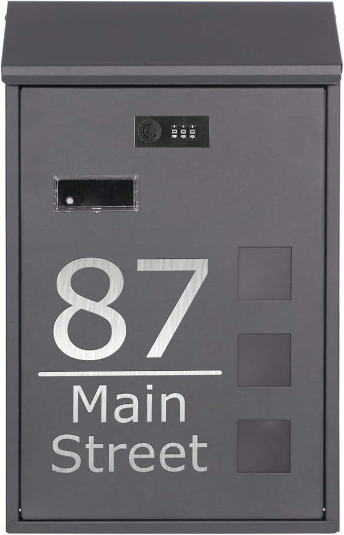 Wall Mounted Lockable Post Box Waterproof Steel Mailbox Secure & Stylish Design