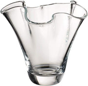 Crystal Blossom Vase 18.5cm Sculptural Clear Glass Flower Display