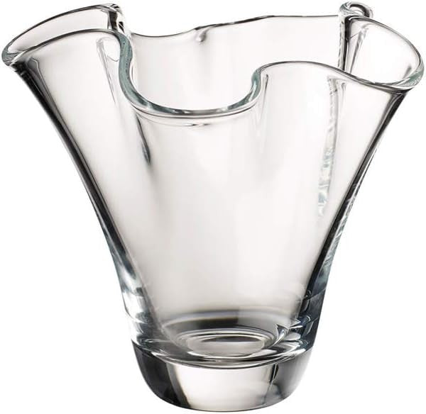 Crystal Blossom Vase 18.5cm Sculptural Clear Glass Flower Display