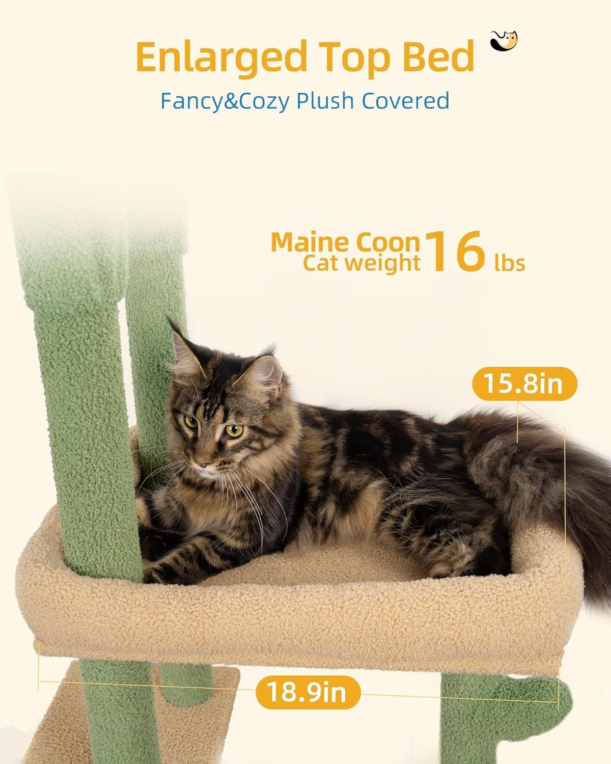 Floor to Ceiling Cat Tree 220–274cm Adjustable Tall Cat Tower Hammock Condo