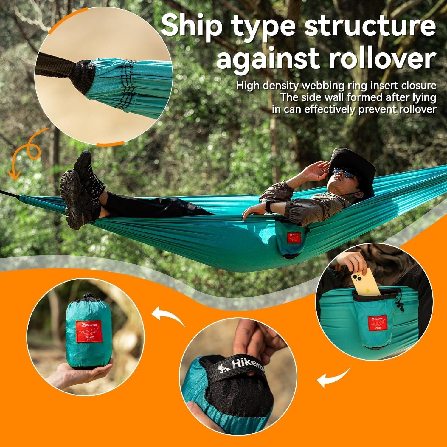 Lightweight Travel Hammock with Straps | Portable Outdoor Camping Bed