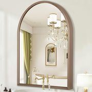 Large Arch Bathroom Wall Mirror 70x50cm Brushed Metal Frame Vanity Decor
