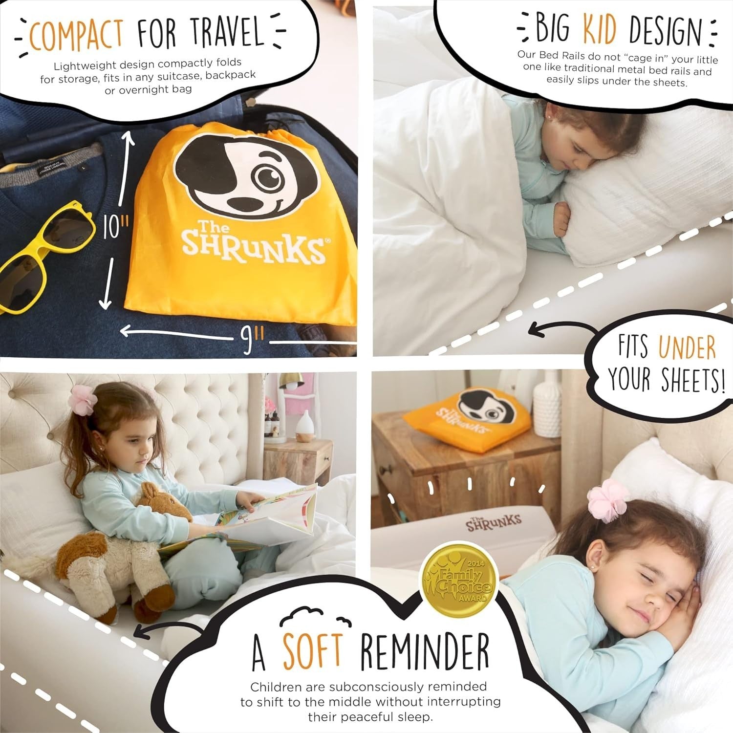 Inflatable Toddler Bed Guard Rail 2 Pack – Safe Non-Slip Sleep Bumper