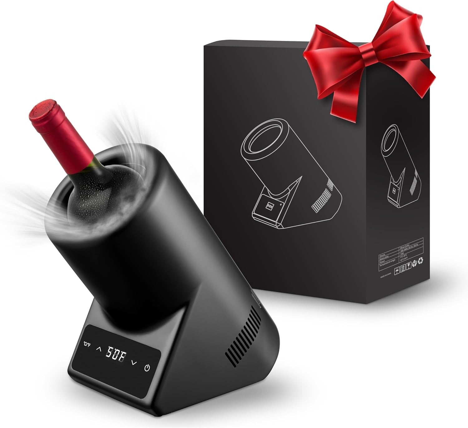 Electric Wine Bottle Chiller 750ml Digital Temperature Control Ice Free