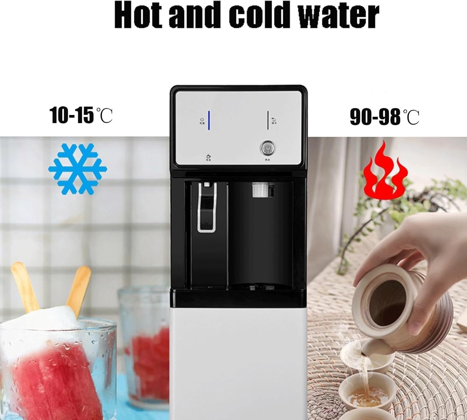 Bottom Loading Floor Standing Water Dispenser Hot Cold Ice 3s Boil