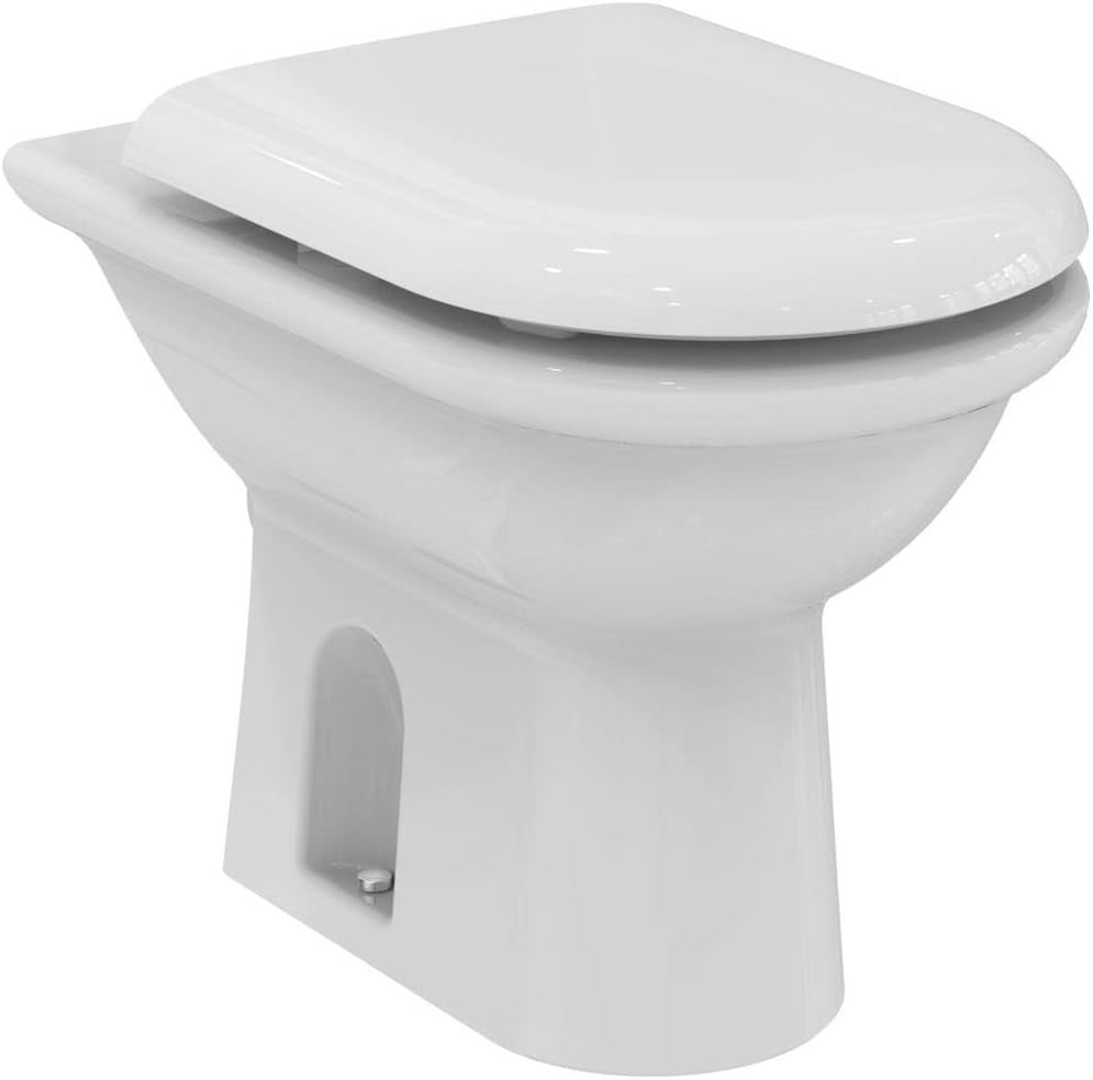 Thermoset Toilet Seat White Durable Adjustable Hinges Fits Esedra Oval