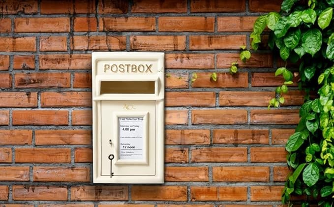 Lockable Cast Iron Wall Post Box – Weatherproof, Secure, Large Mail Slot