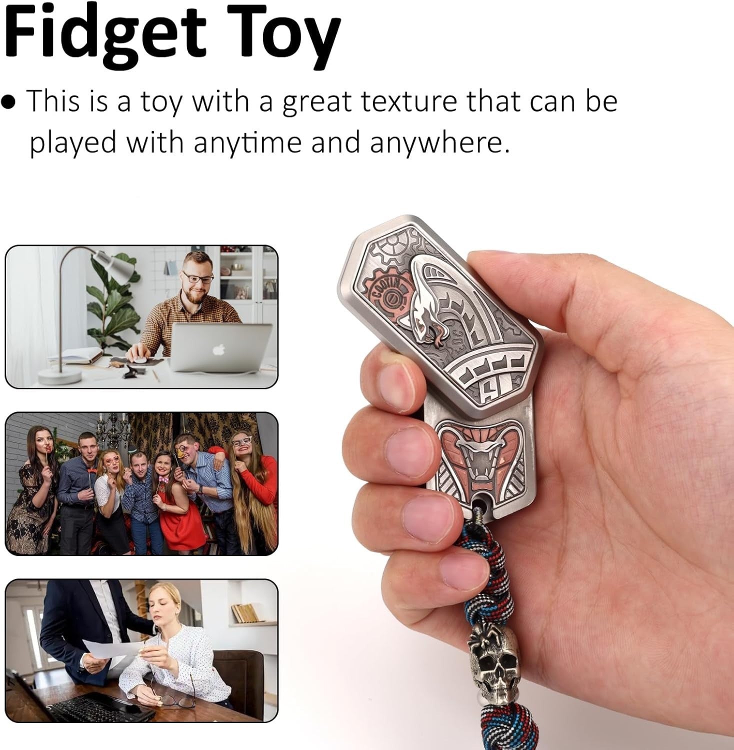 Stainless Steel Fidget Slider Smooth Stress Relief Desk EDC Toy