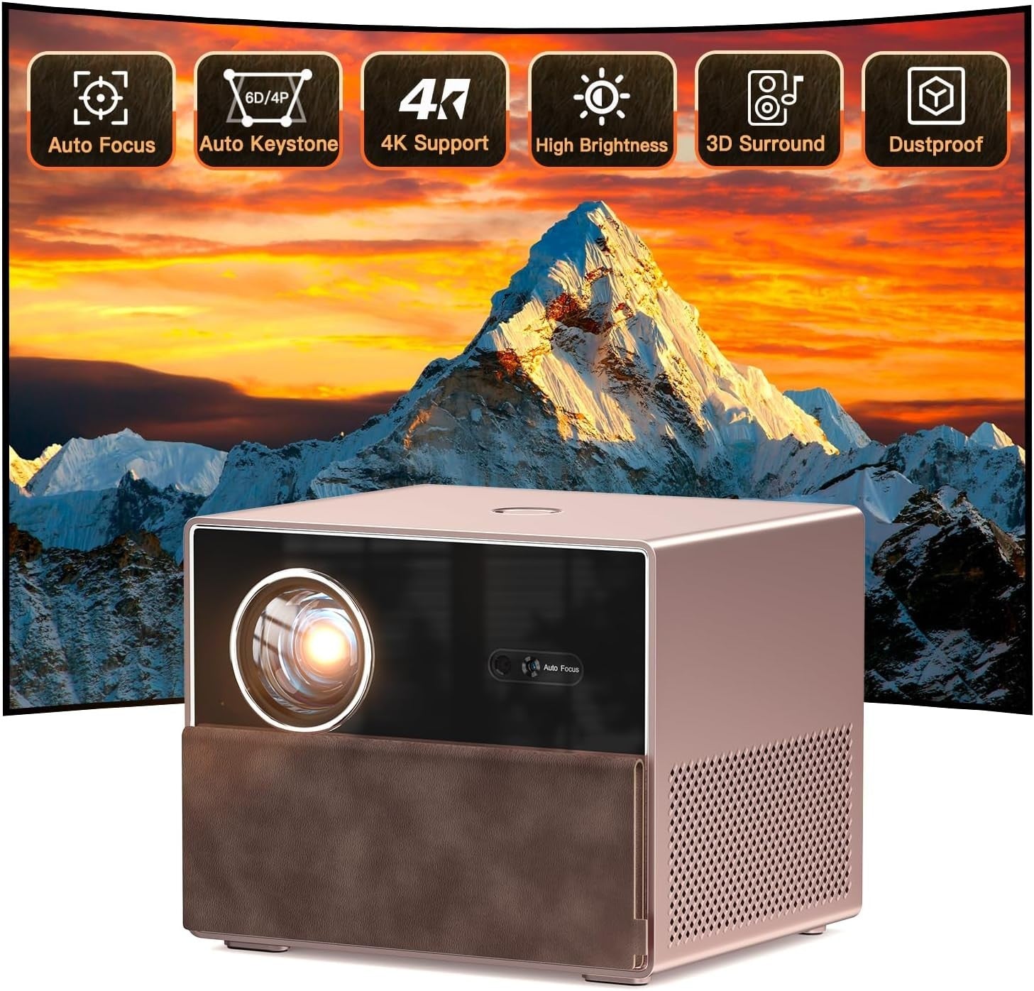 1080P 4K WiFi 6 Smart Projector 28000 Lumens Auto Focus Home Cinema