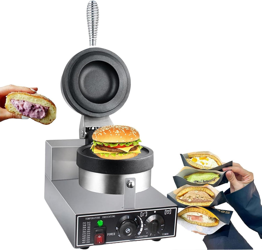 Electric Waffle & Panini Maker Non-Stick Plates Temp Control 193W