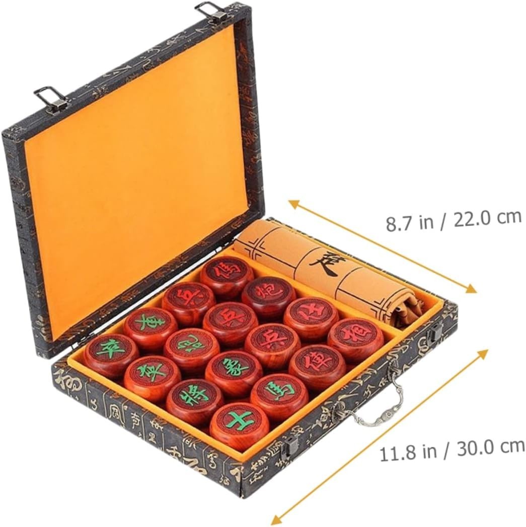 Chinese Chess Xiangqi Set Portable Wooden Board Travel Strategy Game