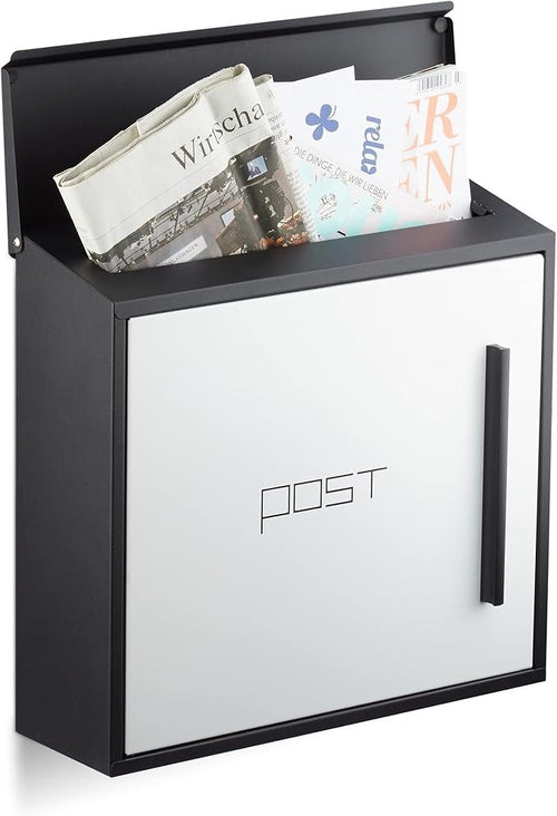 Wall Mounted Lockable Letterbox Steel DIN A4 Slot Weatherproof Modern Design