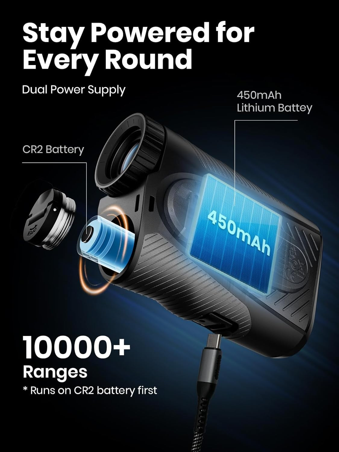 Golf Rangefinder 1300 Yards Slope Flag Lock Rechargeable Laser 7X