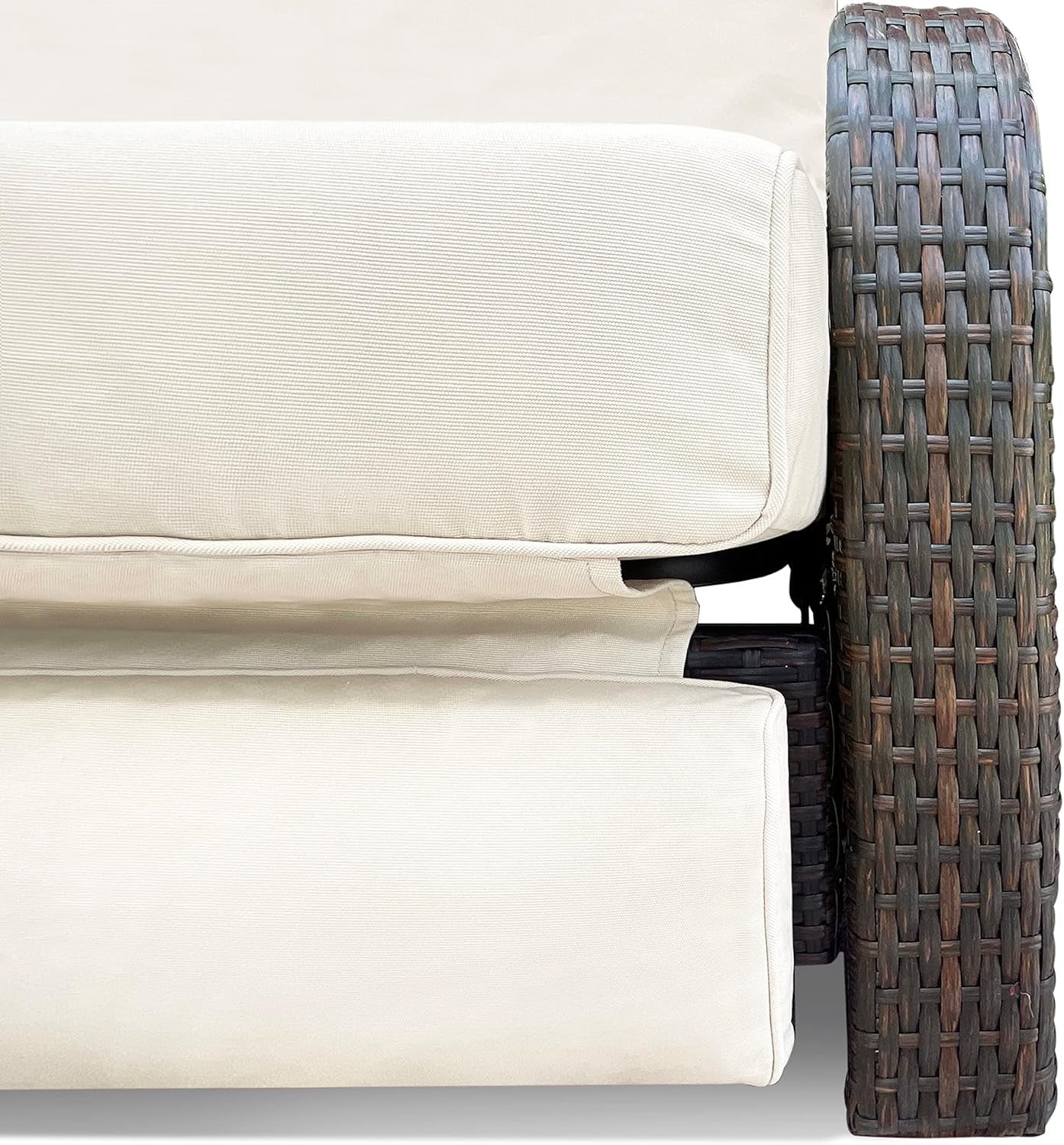 Reclining Outdoor Garden Chair with Adjustable Backrest & Thick Comfy Cushion