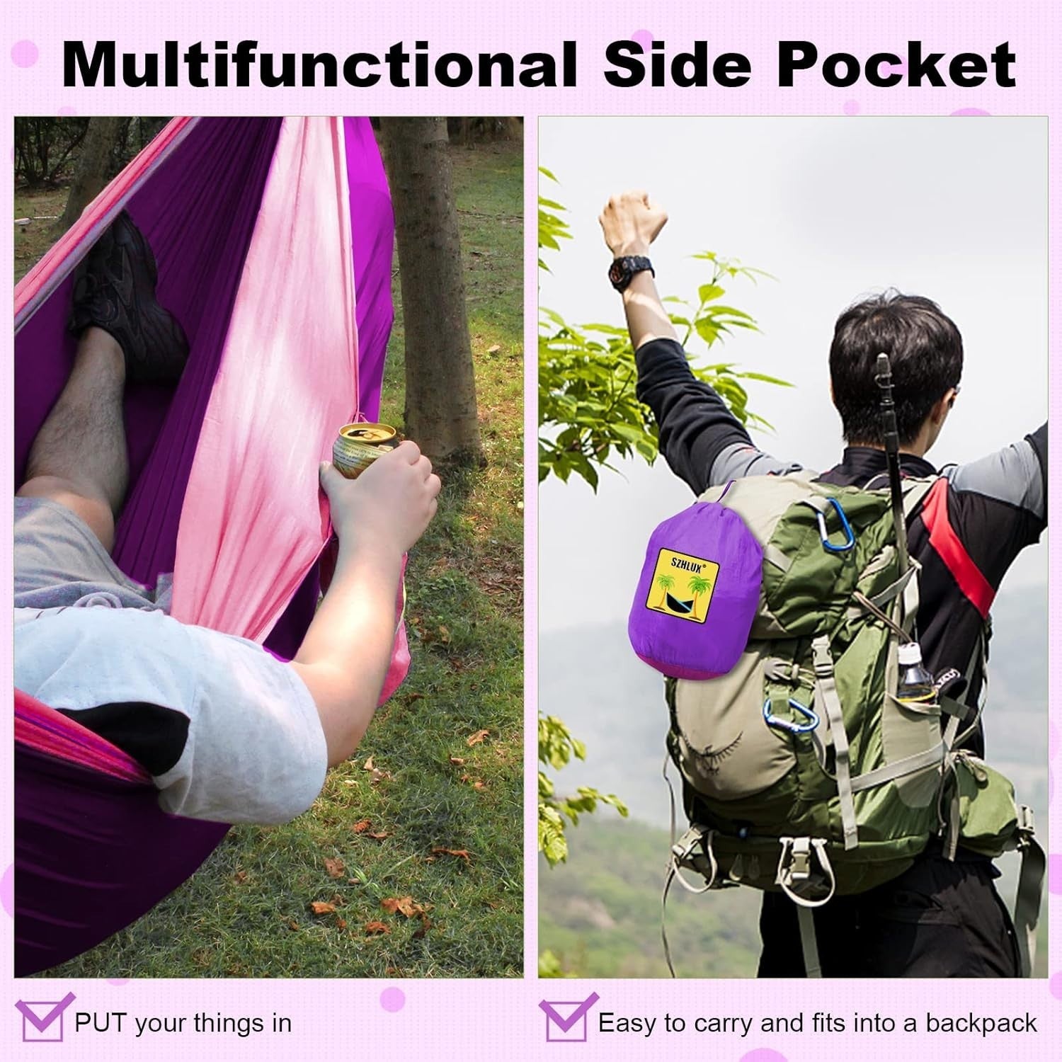 Camping Hammock with Mosquito Net & Sunshade | 290x140CM, 250KG Limit