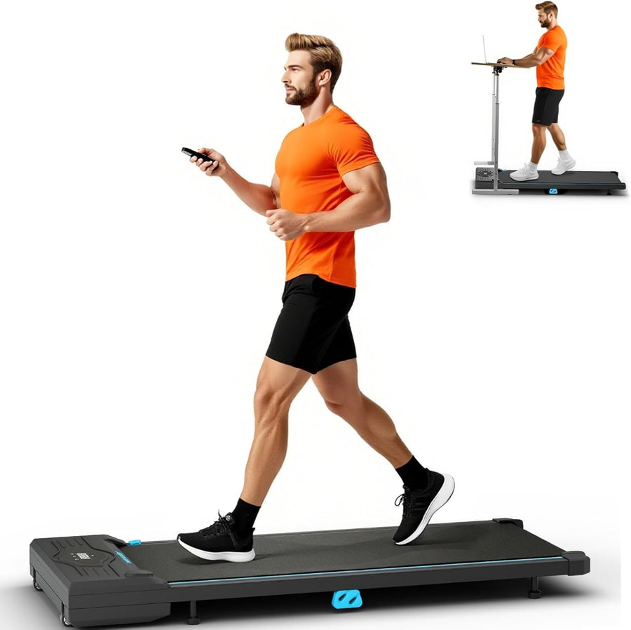 Compact Under Desk Walking Treadmill with LED Display & Remote Control