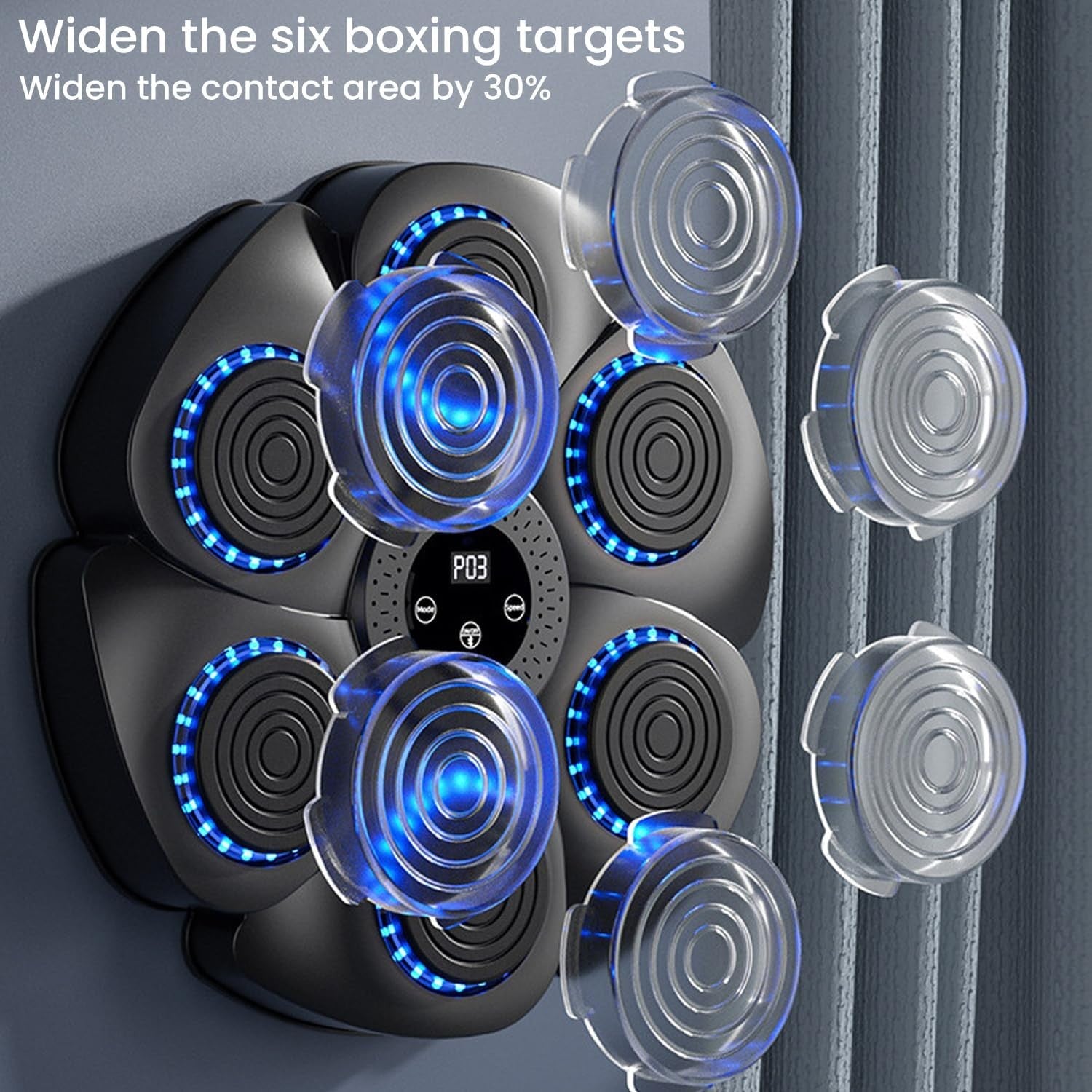 Music Boxing Machine Bluetooth LED Wall Punch Trainer Home Fitness