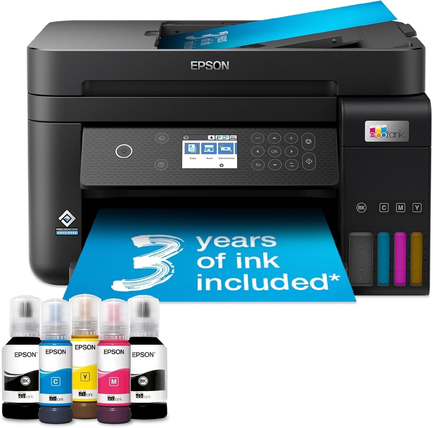 A4 Colour Multifunction Wi-Fi Ink Tank Printer + 2500 Sheets Paper