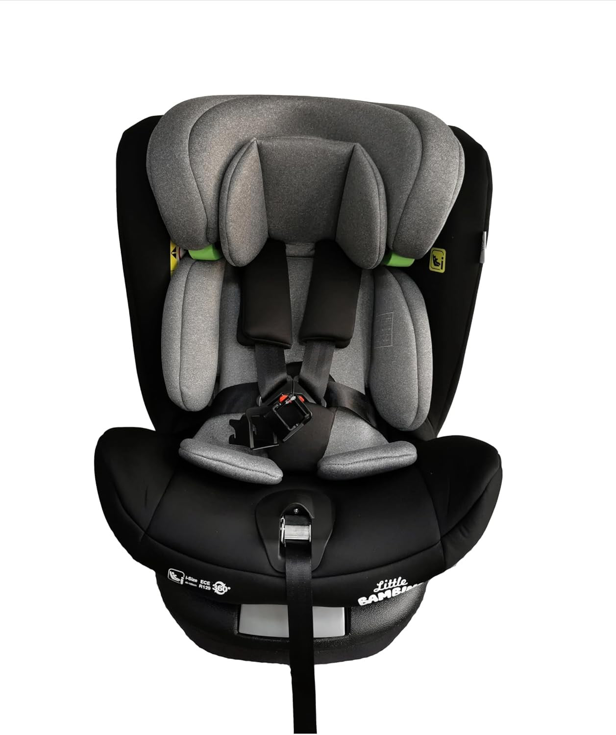 360° Rotating i-Size Car Seat ISOFIX R129 0–36kg Birth to 12 Years Black Grey