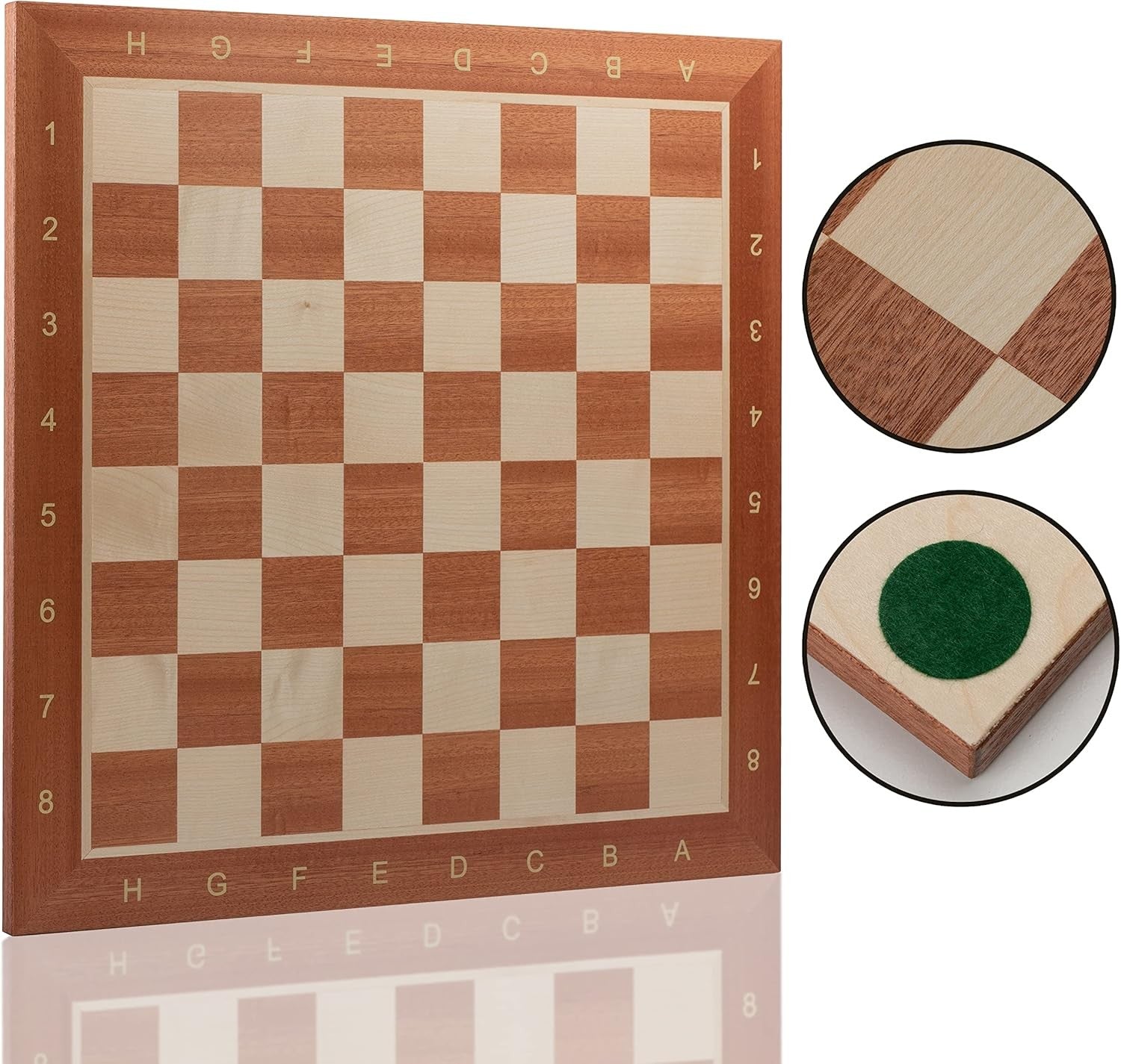 44cm Professional Wooden Chess Board Inlaid Mahogany Sycamore