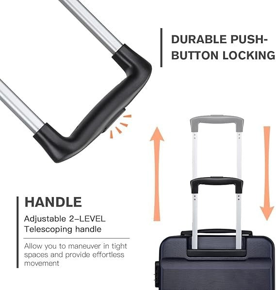 66cm Lightweight ABS+PC Hard Suitcase Spinner Wheels TSA Lock Travel Case