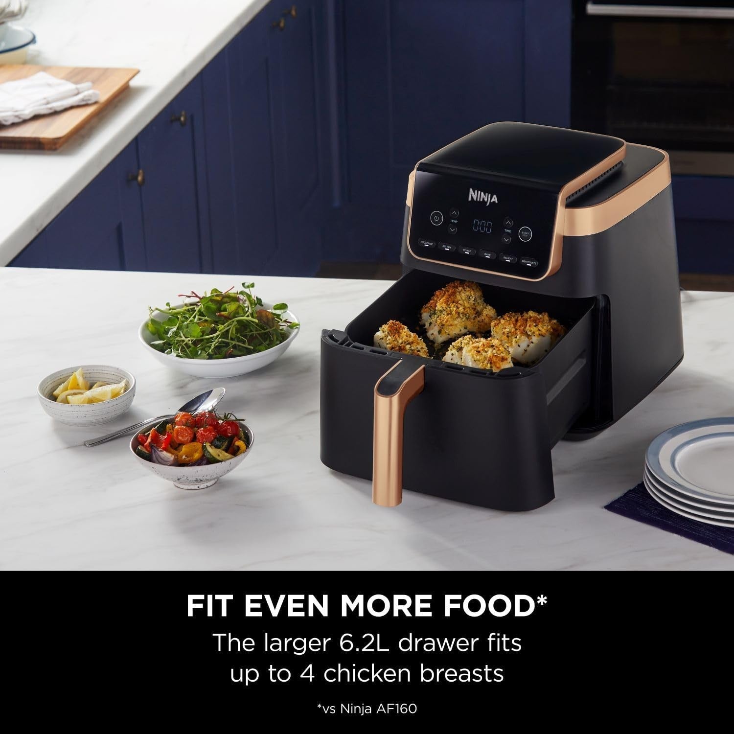 Air Fryer 6.2L Large Drawer Max Crisp Roast Bake Reheat Family Size No Oil