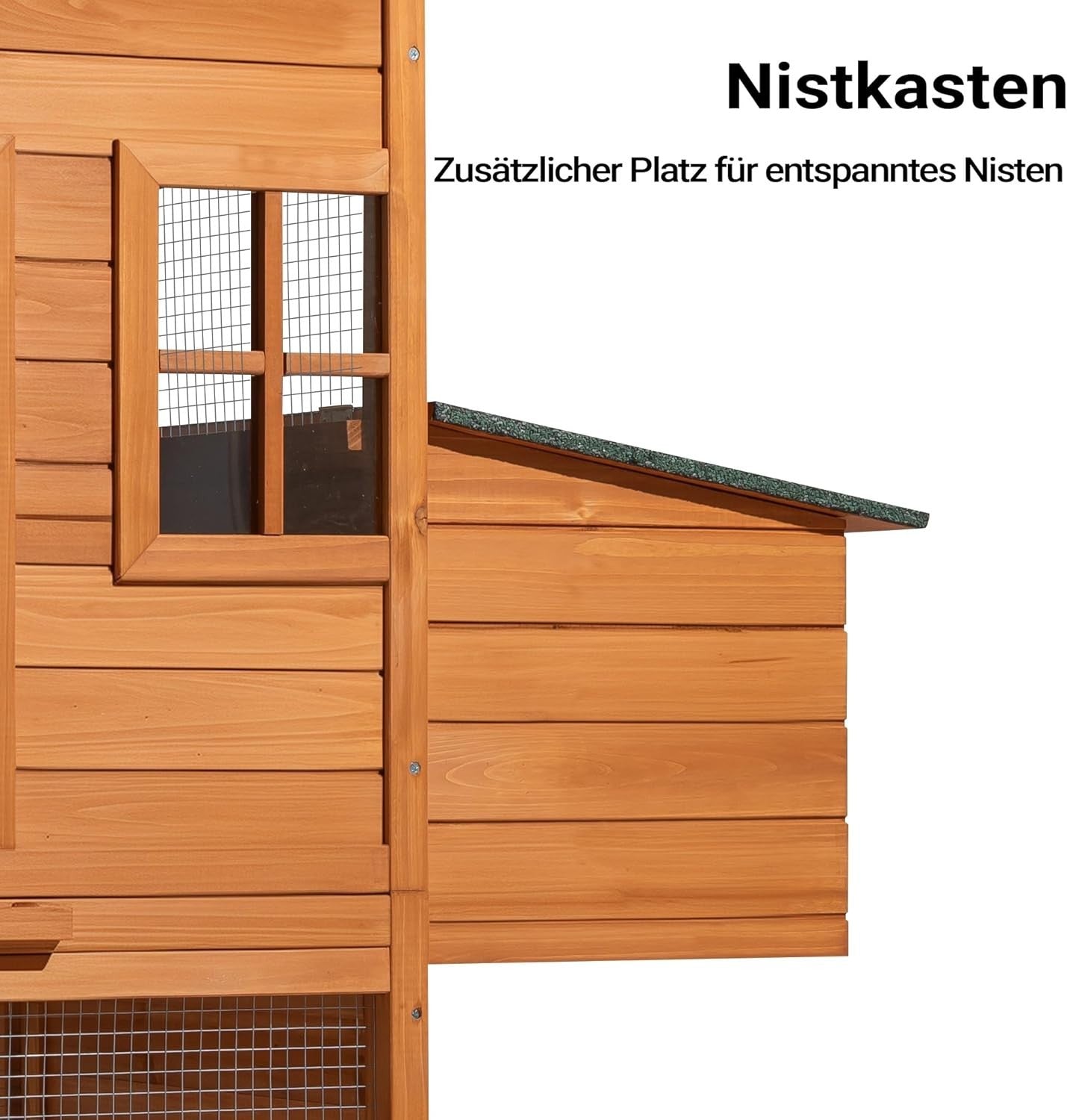 Wooden Chicken Coop Enclosure Nesting Box Run Mesh Tray Outdoor