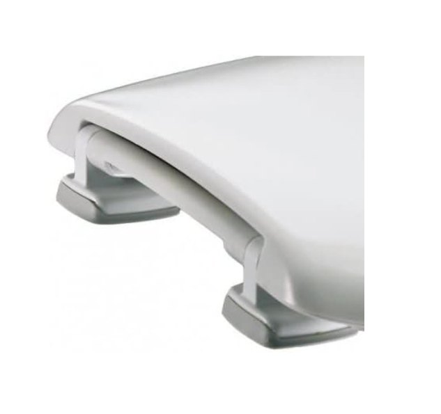 White Toilet Seat Modern Thermoplastic Plastic Hinges Universal Fit