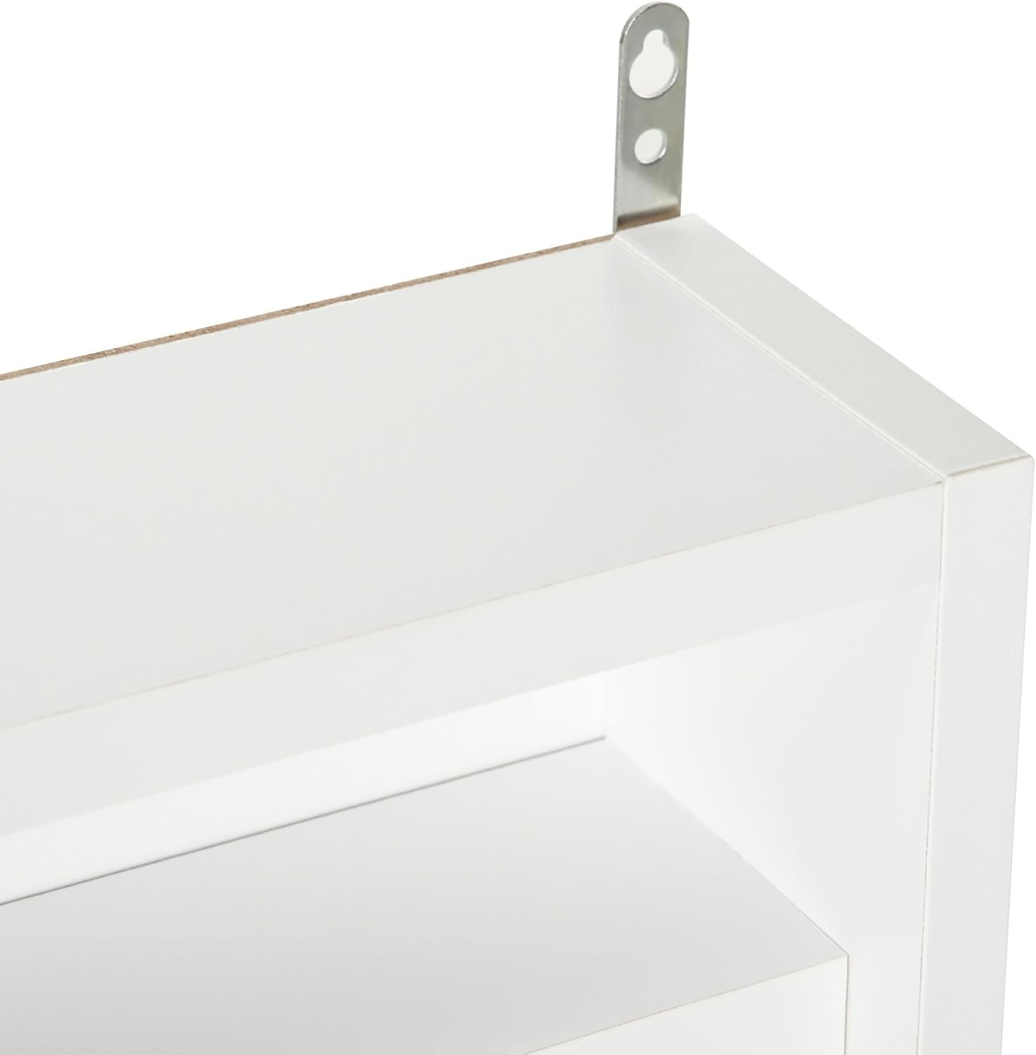 5-Tier White Wall Display Cabinet | Glass Sliding Door Shelf Unit 60×80cm