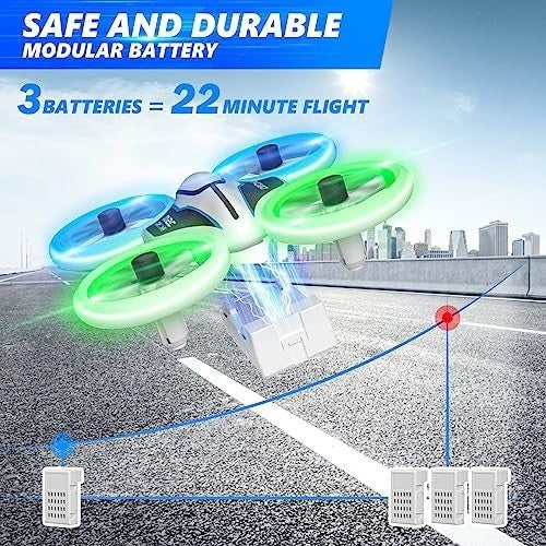 Mini Drone 720P HD Camera LED Light 3 Battery Headless Mode 3D Flip Green