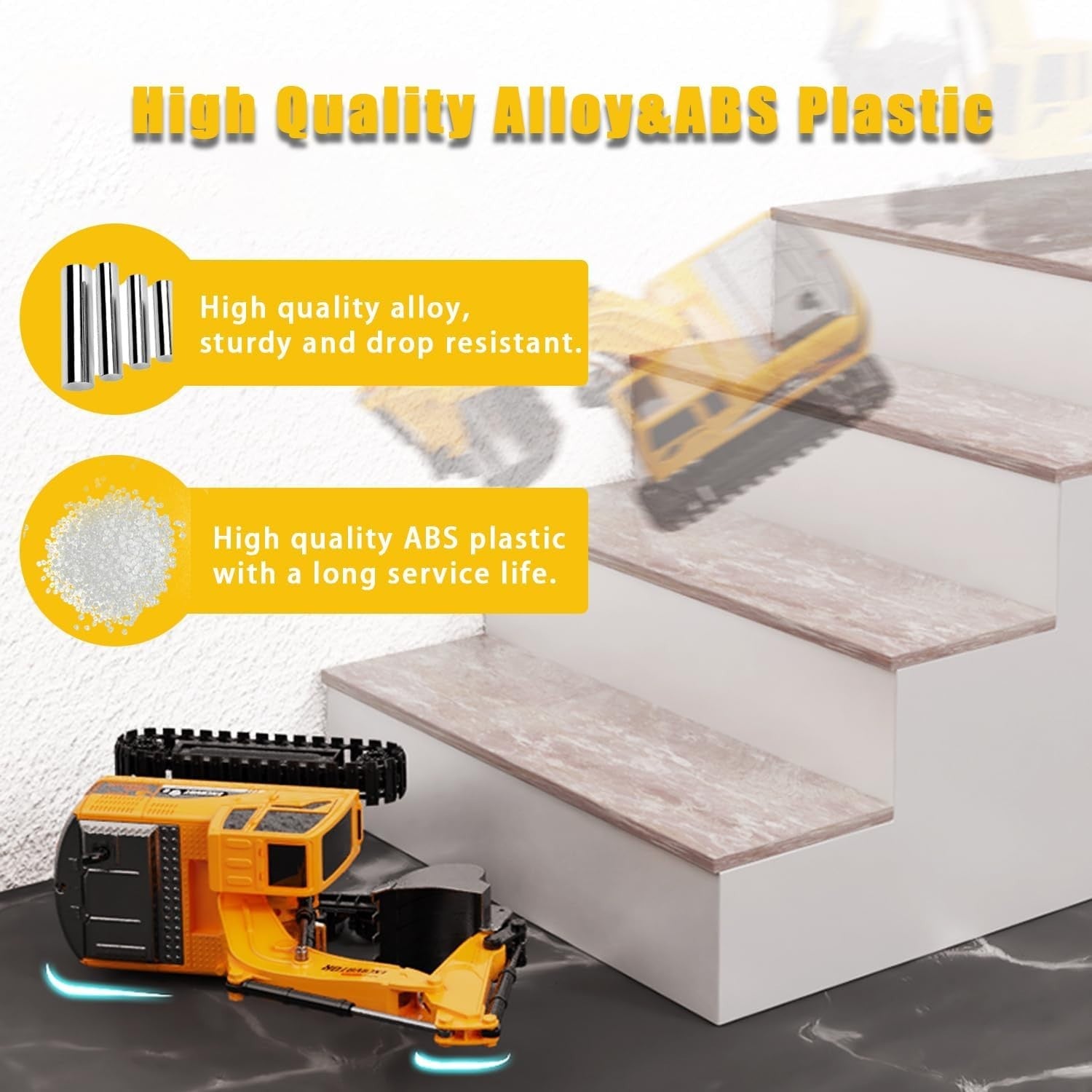 1:24 RC Excavator Toy 4WD Remote Control Construction Digger for Kids
